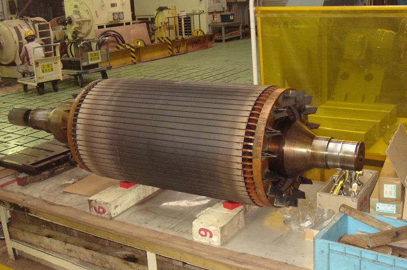 Inspection of squirrel-cage stator winding and repair of worn shaft